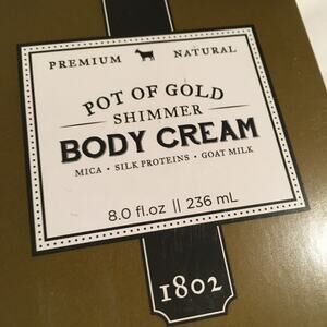 Beekman 1802 POT OF GOLD 8 oz Shimmer Body Cream Goat Milk Made in the USA NEW